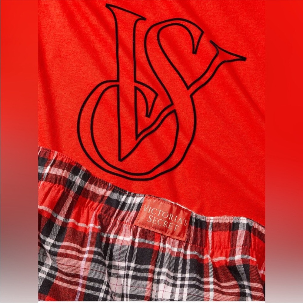 Victoria's Secret Red and Black Plaid Pajama Set - Picture 4 of 6